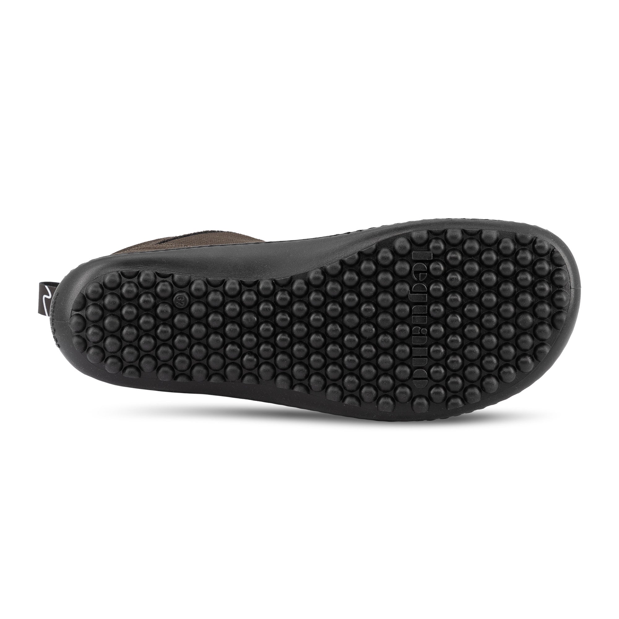 Leguano Galaxo braune Barfußschuhe, warme Winter- und Herbstschuhe in Laufsohlenansicht im Onlineshop für Barfußschuhe