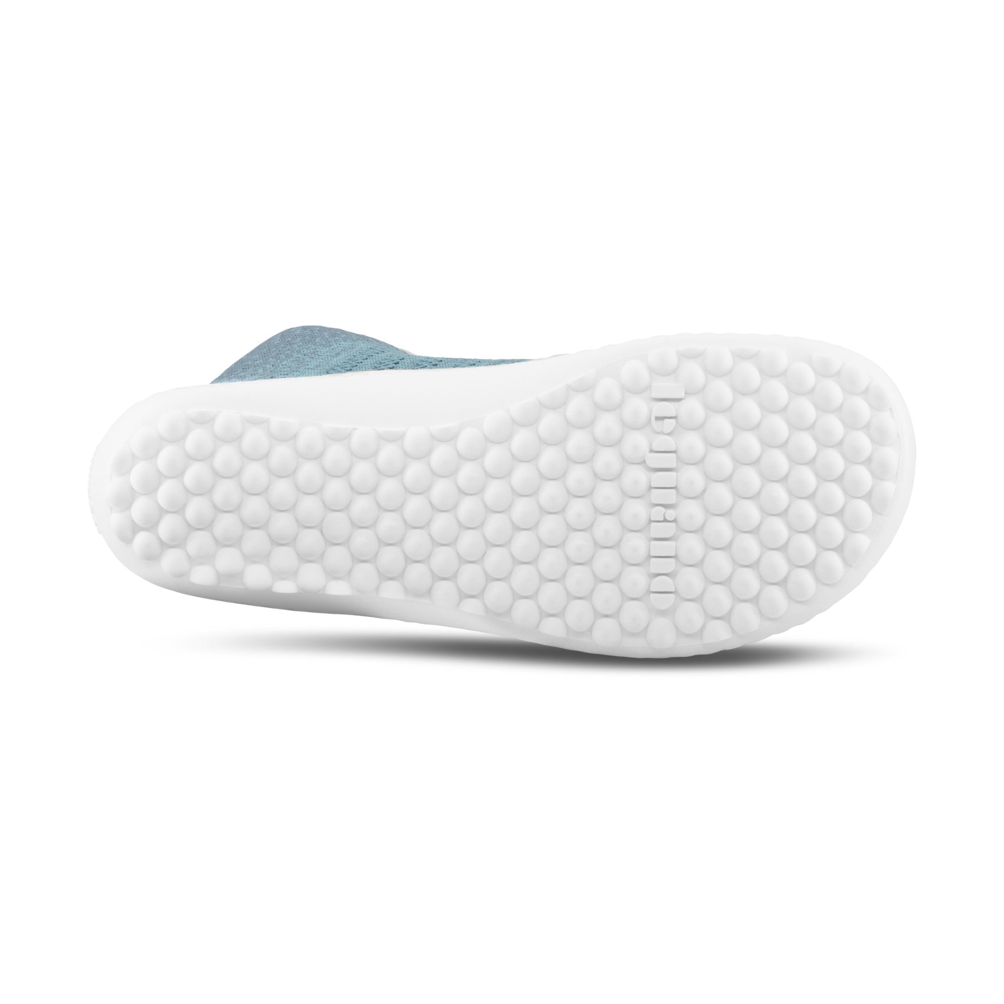 Barfußschuhe Leguano Go Sneaker in Seablue, Unteransicht mit rutschfester Sohle, perfekt für sicheren Halt im Onlineshop für Barfußschuhe.