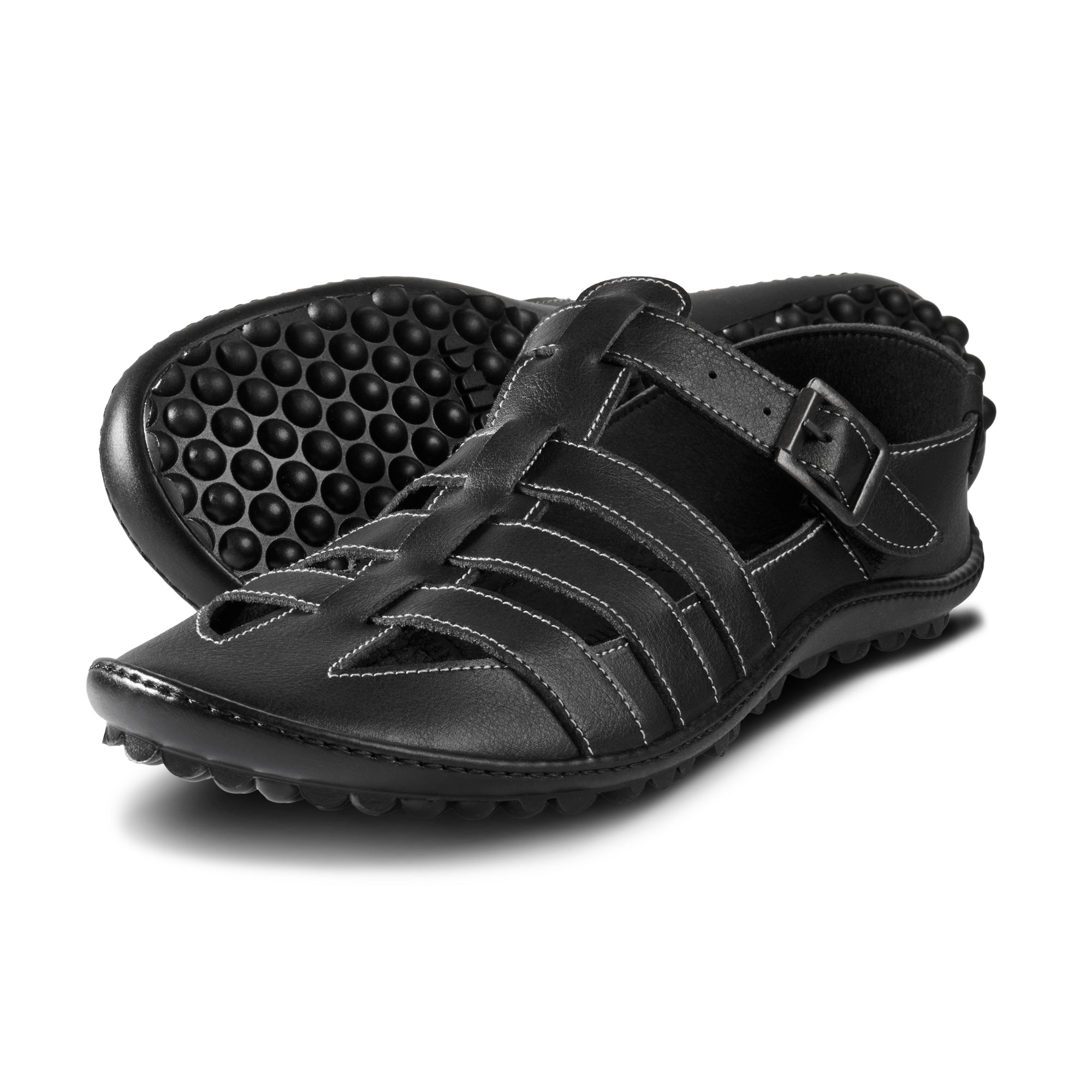 Leguano Jaro Black Barfußschuhe Herren Sandalen – Diese eleganten Sandalen kombinieren modernen Stil mit dem unvergleichlichen Barfußgefühl. Sie bieten optimale Flexibilität und Halt. Jetzt im Onlineshop für Barfußschuhe erhältlich.