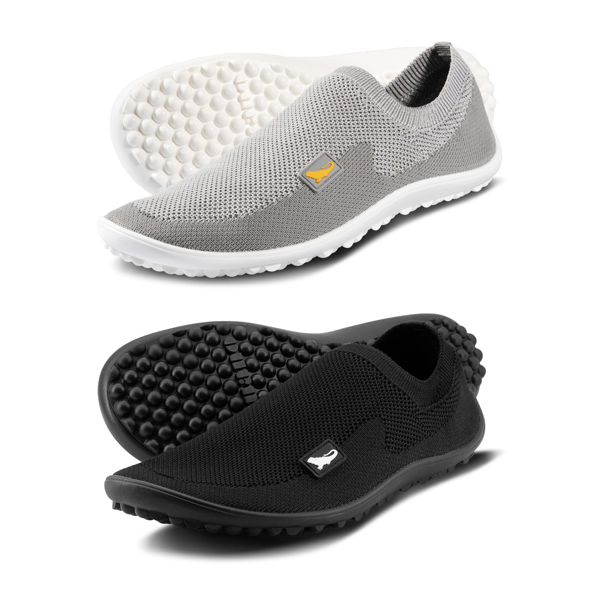 Barfußschuhe Leguano Score als vielseitige Slipper in den Farben Grau und Schwarz für Damen und Herren in unserem Onlineshop für Barfußschuhe entdecken