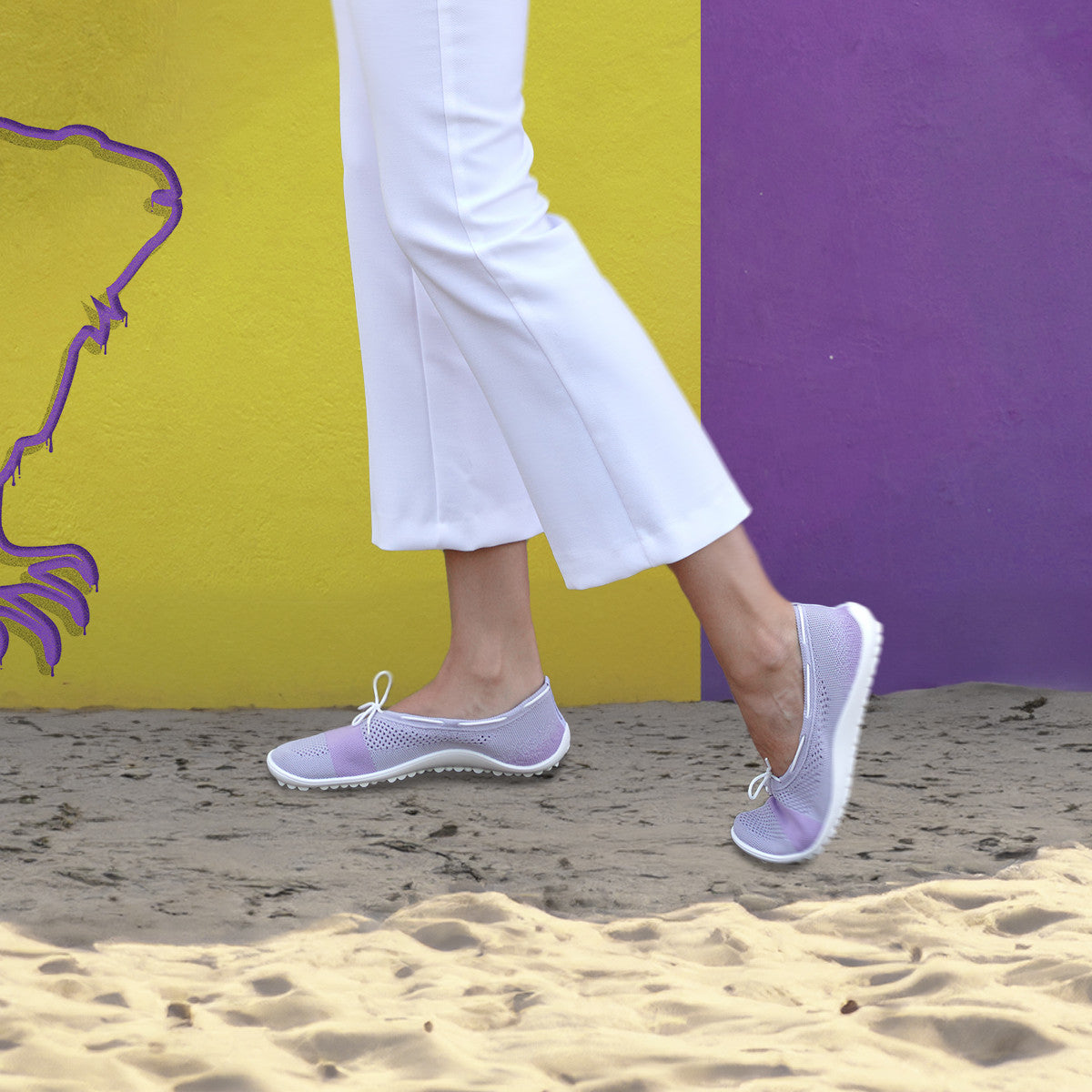 Barfußschuhe Leguano Style Lavenda Ballerina, getragen, elegante und bequeme Ballerinas für Damen, perfekt für natürlichen Komfort, erhältlich in unserem Onlineshop für Barfußschuhe.