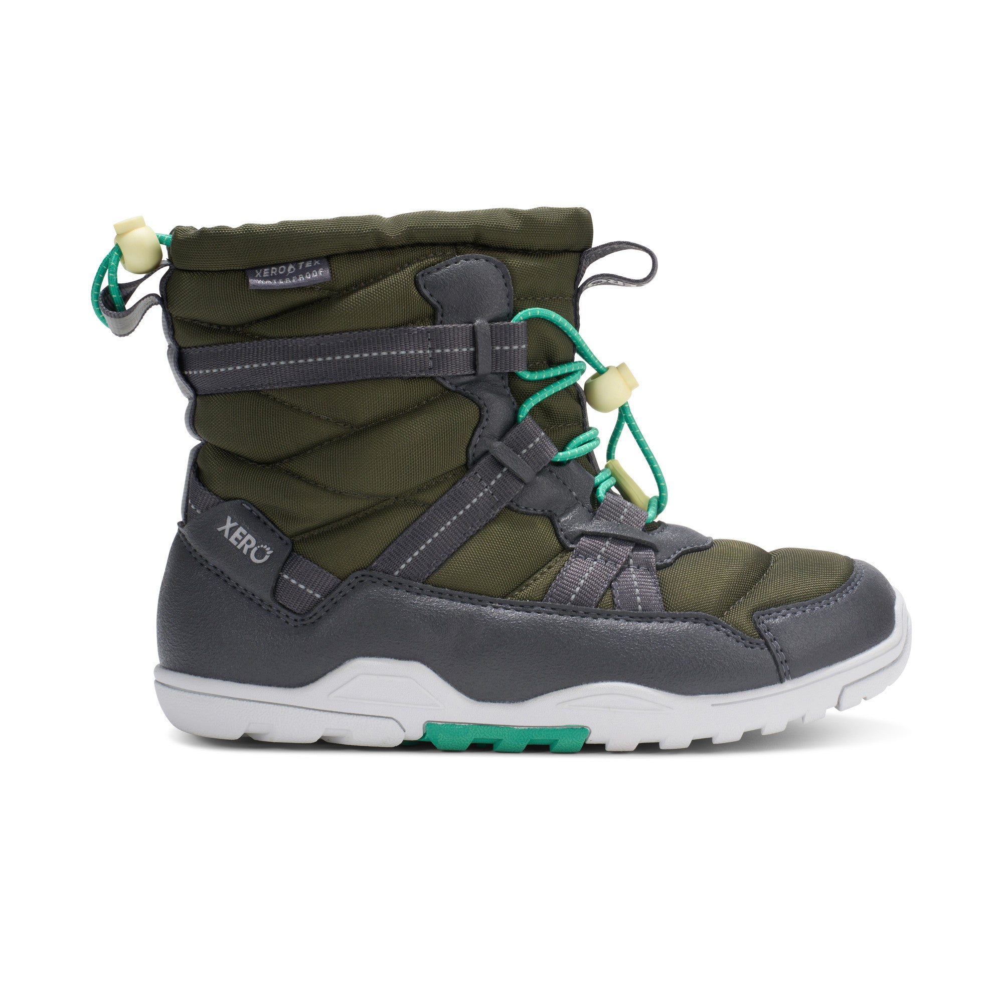 Xero Shoes Alpine Pull-On Kids Schneestiefel, wasserdicht, rechte Ansicht im Onlineshop für Barfußschuhe