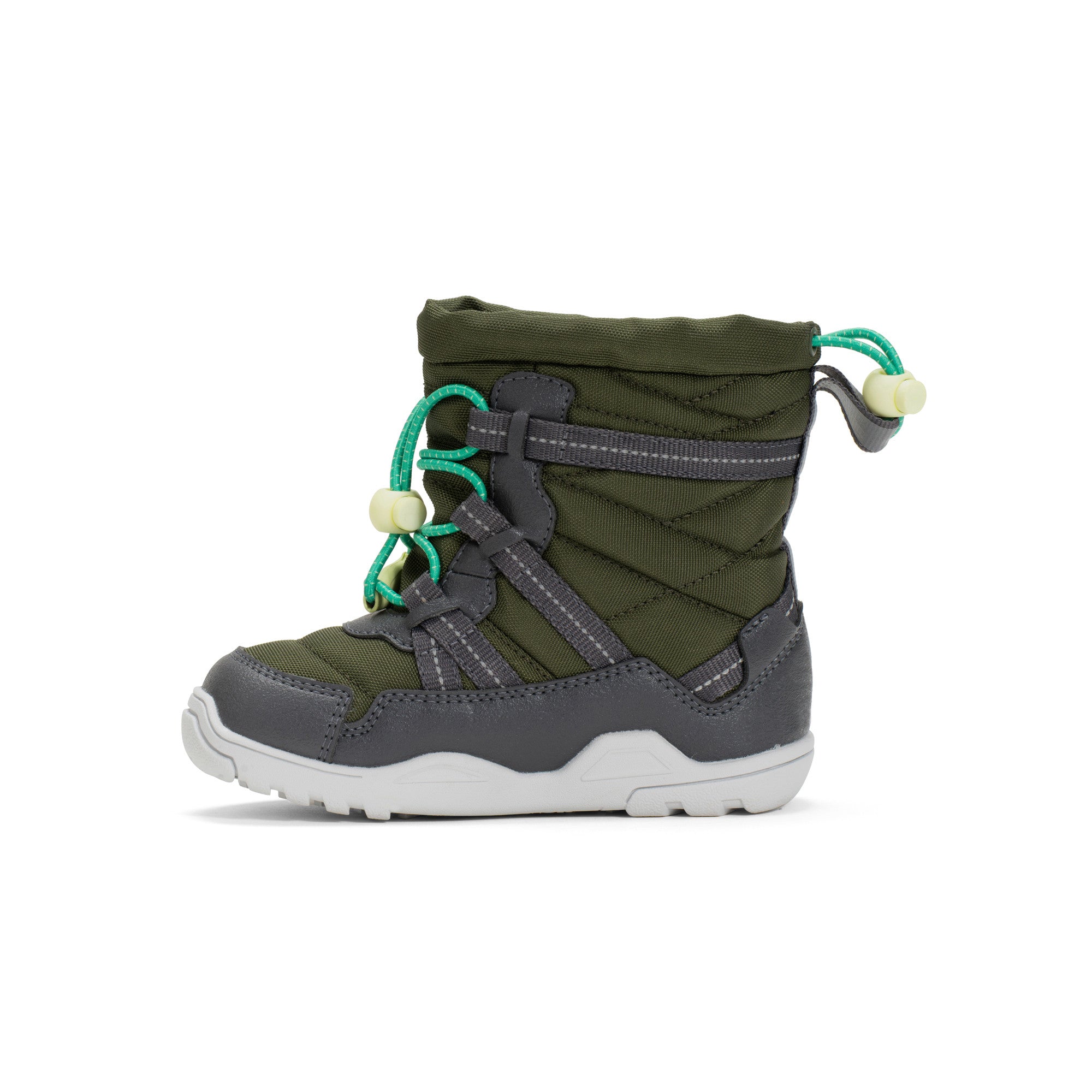 Xero Shoes Alpine Pull-On wasserdichter Schneestiefel für kleine Kinder, linke Ansicht im Onlineshop für Barfußschuhe