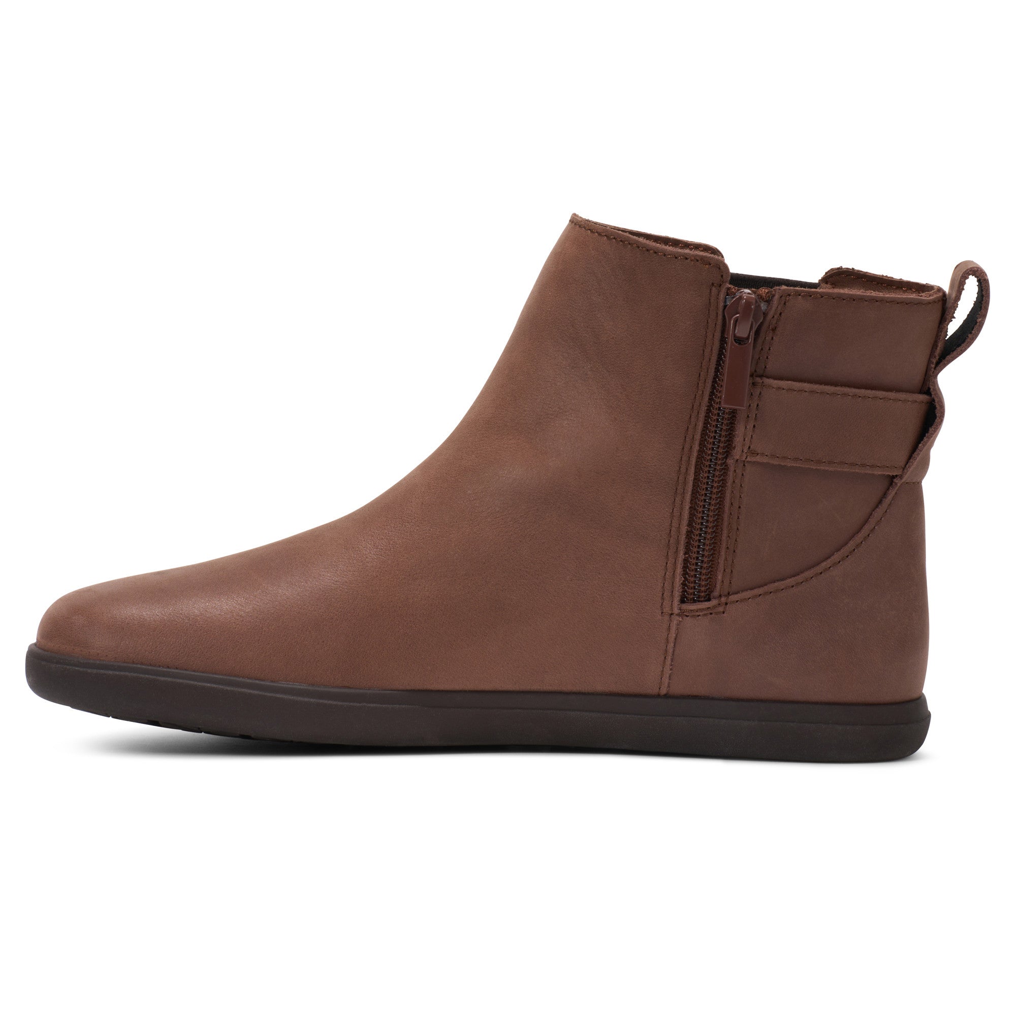 Xero Shoes Tari II Damen Chelsea Boot in Cappuccino, hochwertige Leder Barfußschuhe im Onlineshop Seitenansicht links
