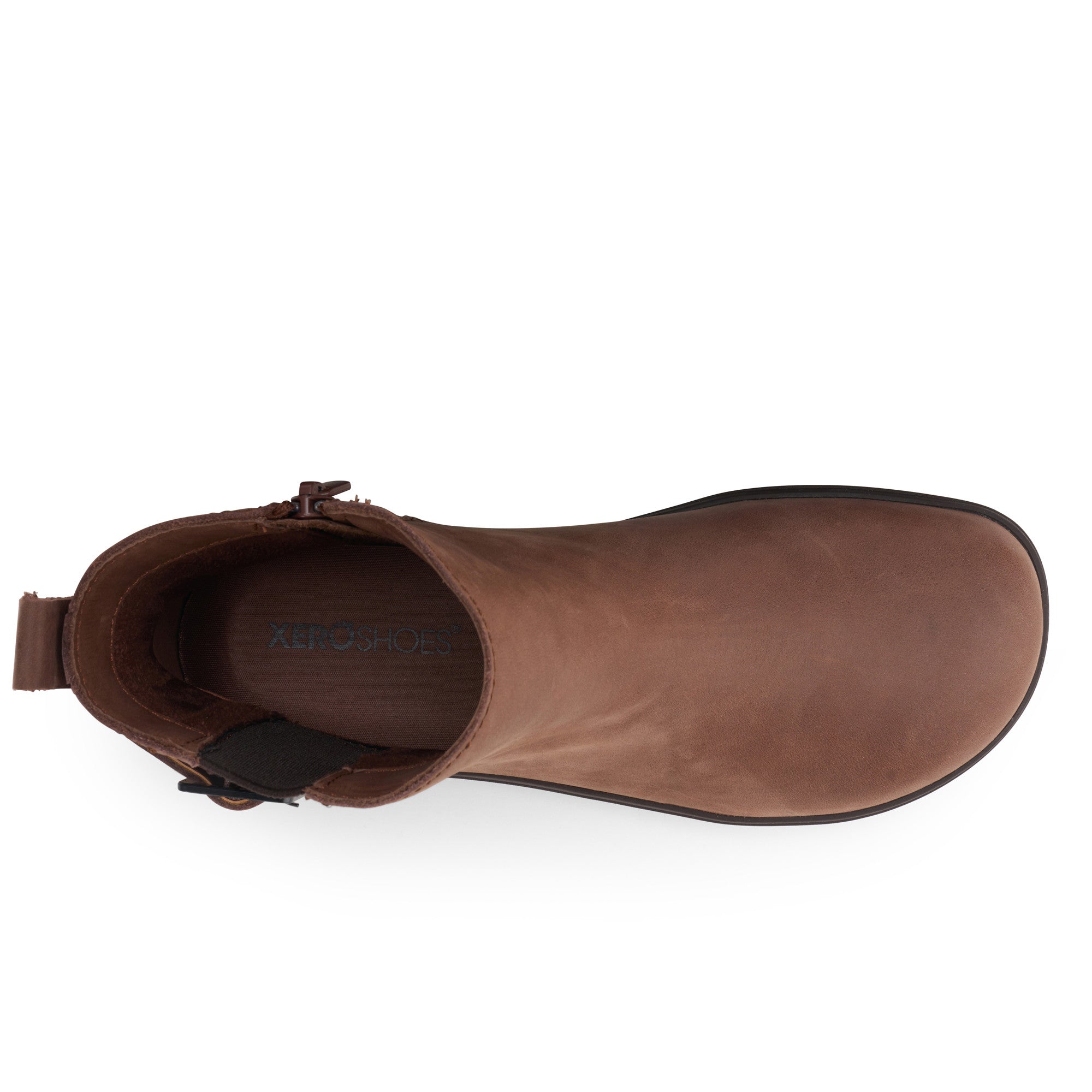 Xero Shoes Tari II Damen Chelsea Boot in Cappuccino, Barfußschuhe aus Leder im Onlineshop Ansicht von oben