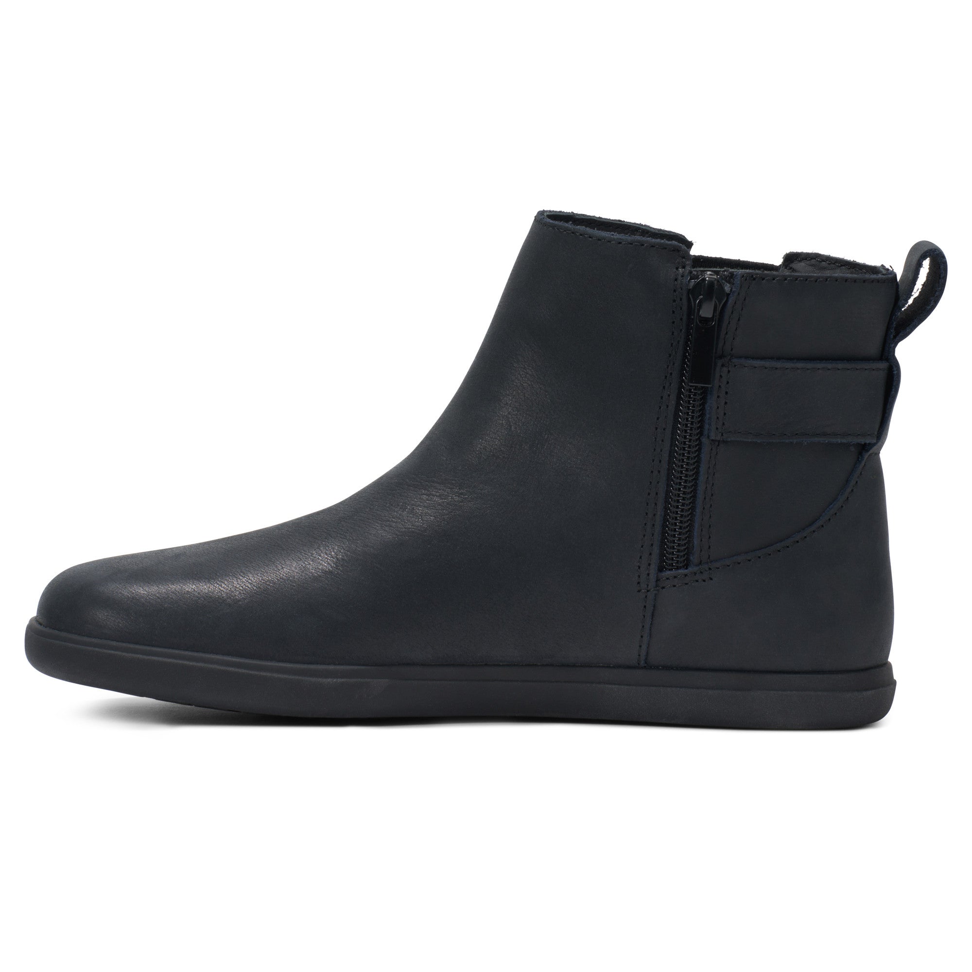 Xero Shoes Tari II Damen Chelsea Boot in Schwarz, elegante Leder Barfußschuhe im Onlineshop Seitenansicht links