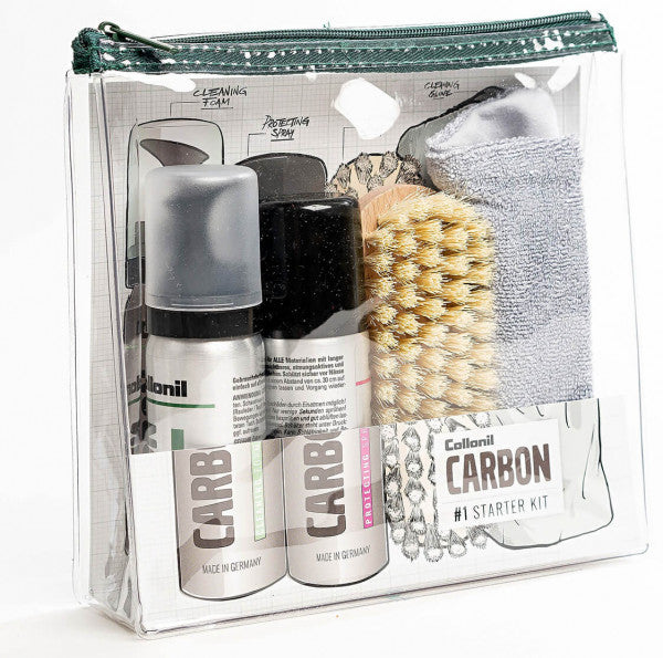Praktisches Starterset von Collonil zur umfassenden Pflege und Reinigung von Schuhen, erhältlich im barfusswelten.de Barfußschuhe Onlineshop.