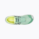 Barfußschuhe Merrell Trail Glove 7 für Damen in Jade, Ansicht von oben, erhältlich in unserem Onlineshop für Barfußschuhe. Minimalistisches Design für natürliche Bewegungsfreiheit und maximalen Komfort.