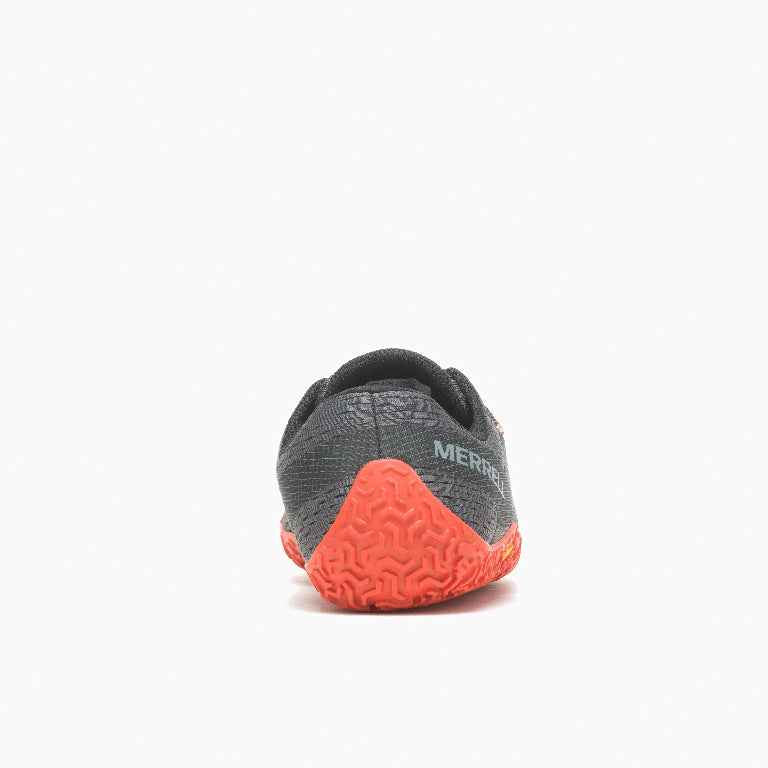 Merrell Vapor Glove 6 Barfußschuhe für Herren in Granite und Tangerine, Rückansicht, erhältlich in unserem Onlineshop für Barfußschuhe