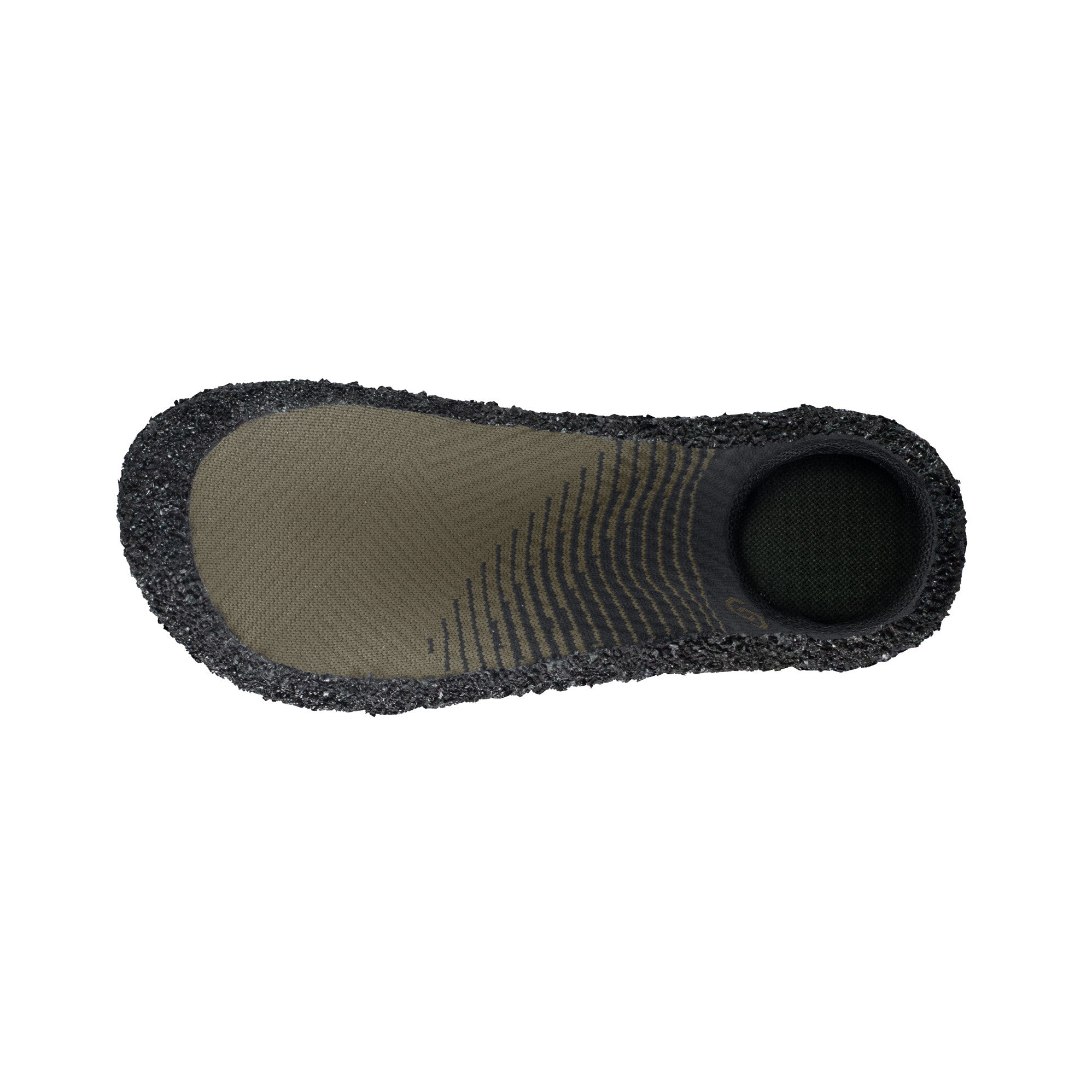 Sockenschuhe Skinners 2.0 Comfort in Moosgrün, Ansicht von oben, erhältlich in unserem Onlineshop für Barfußschuhe. Das minimalistische Design bietet natürliche Bewegungsfreiheit und hohen Komfort, ideal für Outdoor-Aktivitäten, Sport und den Alltag.