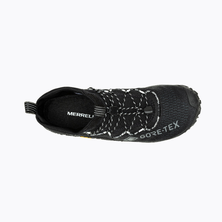 Barfußschuhe Trail Glove 7 GTX in Schwarz für Herren, Ansicht von oben, erhältlich in unserem Onlineshop für Barfußschuhe. Wasserdicht und leicht für natürlichen Komfort und Schutz bei jeder Bewegung.