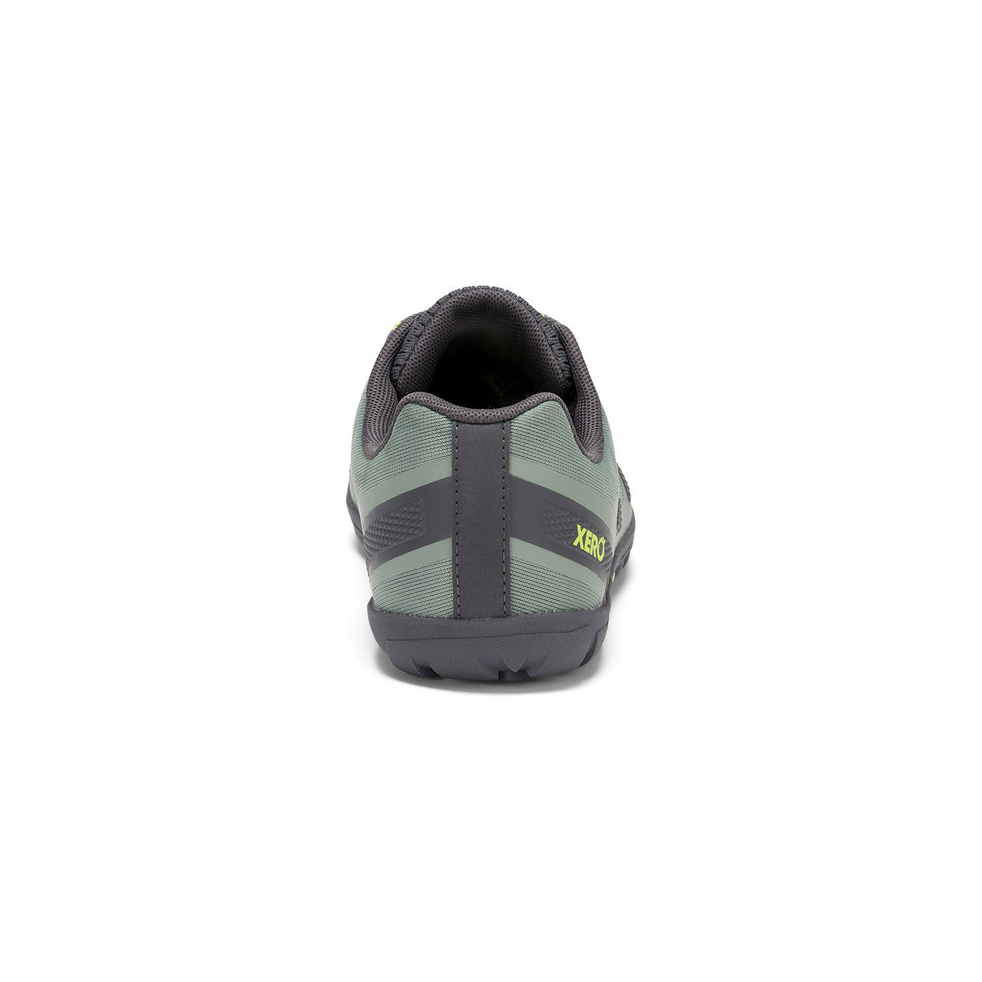Rückansicht der Xero Shoes Mesa Trail II Damen Barfußschuhe in lily pad als leichte Wanderschuhe im Onlineshop für Barfußschuhe