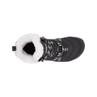 Xero Shoes Alpine Women Black White Trees Barfußschuhe Schneestiefel, Ansicht von oben. Leichte, flexible Winterstiefel mit einem einzigartigen Baum-Muster, die natürlichen Komfort und Wärme bieten. Erhältlich in unserem Onlineshop für Barfußschuhe.