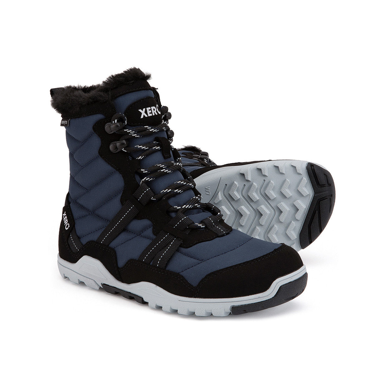 Xero Shoes Alpine Women Navy Black Barfußschuhe Schneestiefel in Navy-Black bieten leichten, flexiblen Komfort und Wärme für den Winter. Ideal für kalte Tage und aktiven Komfort. Erhältlich in unserem Onlineshop für Barfußschuhe.