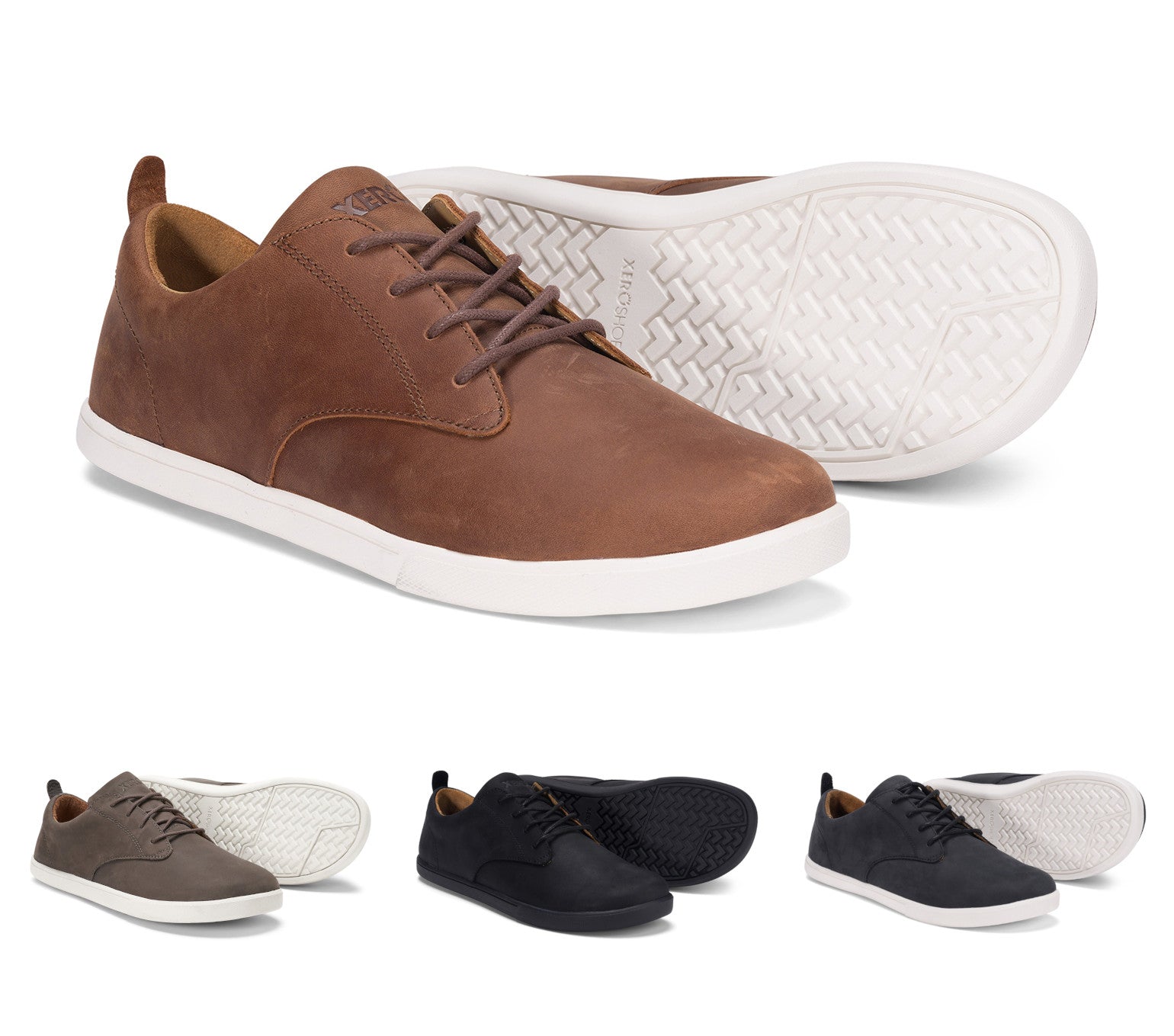 Xero Shoes Glenn Barfußschuhe für Herren aus Leder in mehreren Farben, bieten eine flexible Sohle für natürliche Bewegungen und hohen Tragekomfort. Perfekt für den Alltag und vielseitig kombinierbar. Erhältlich in unserem Onlineshop für Barfußschuhe.