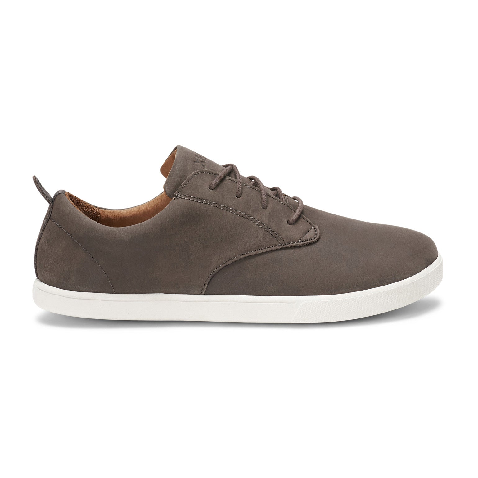 Xero Shoes Glenn Barfußschuhe für Herren in Grau, Lederdesign, im Onlineshop, rechte Ansicht.