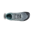 Obere Ansicht der Xero Shoes Mesa Trail WP Damen Barfußschuhe in mist, wasserdichte Wanderschuhe im Onlineshop für Barfußschuhe