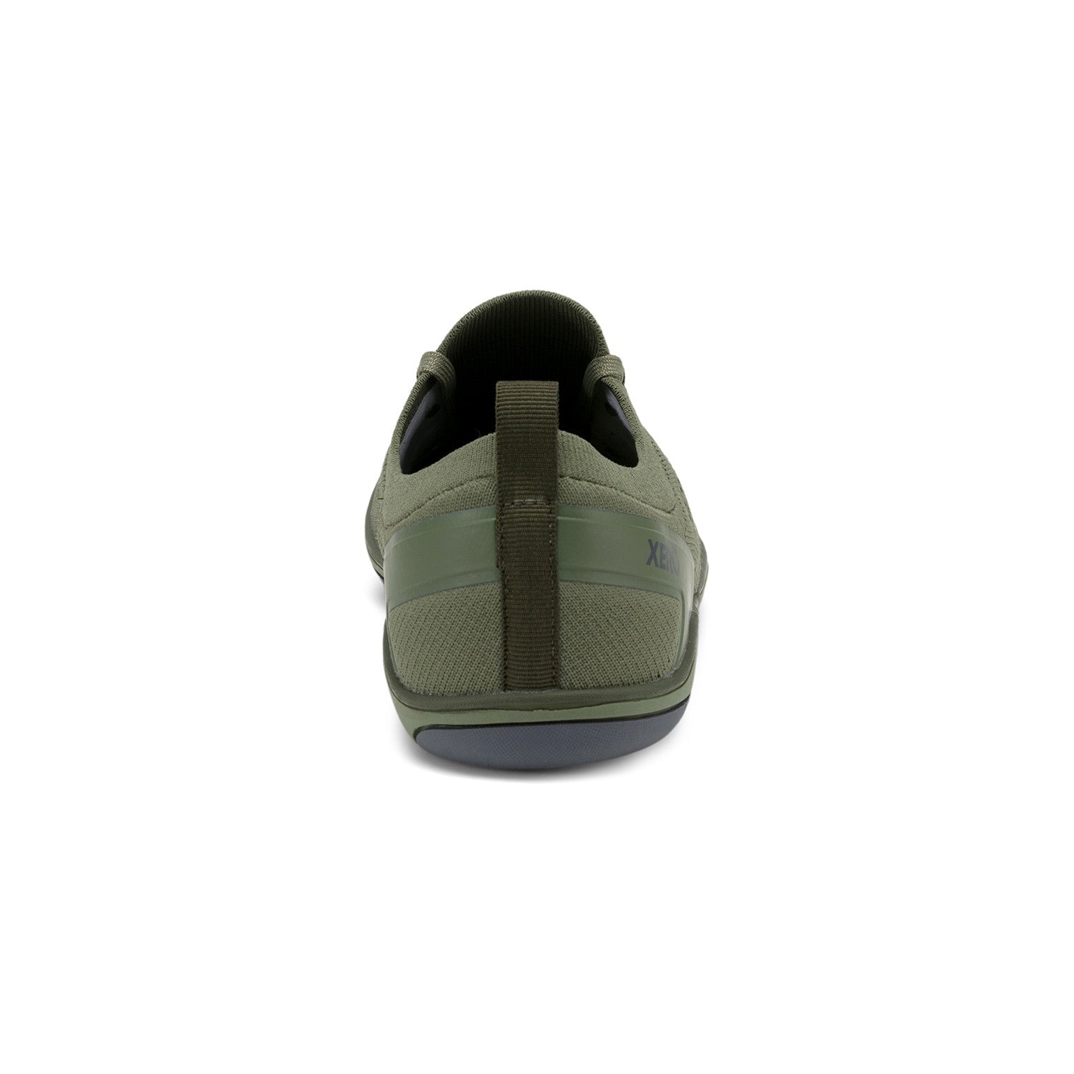 Xero Shoes Nexus Knit Men Olive, Rückansicht. Minimalistische Herren-Sneaker und Barfußschuhe mit natürlichem Design in unserem Onlineshop.