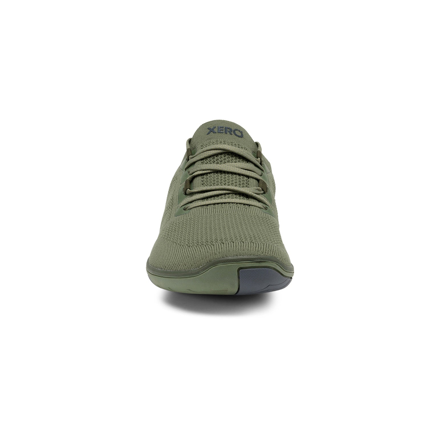 Xero Shoes Nexus Knit Men Olive, Vorderansicht. Atmungsaktive Herren-Sneaker und Barfußschuhe mit sportlichem Design in unserem Onlineshop.