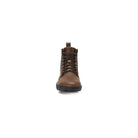 Barfußschuhe Xero Shoes Breckenridge in Braun aus Leder, knöchelhohe Damenstiefel, Vorderansicht, erhältlich in unserem Onlineshop.