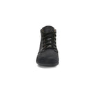 Vordere Ansicht der schwarzen Xero Shoes Denver Barfußstiefeletten, ledergefütterte Herrenschuhe für Alltag und Outdoor, im Onlineshop für Barfußschuhe erhältlich.