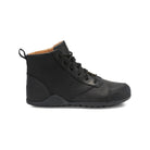 Seitliche Ansicht der schwarzen Xero Shoes Denver Barfußstiefeletten, ledergefütterte Herrenschuhe für Komfort und Flexibilität, erhältlich in unserem Onlineshop für Barfußschuhe.