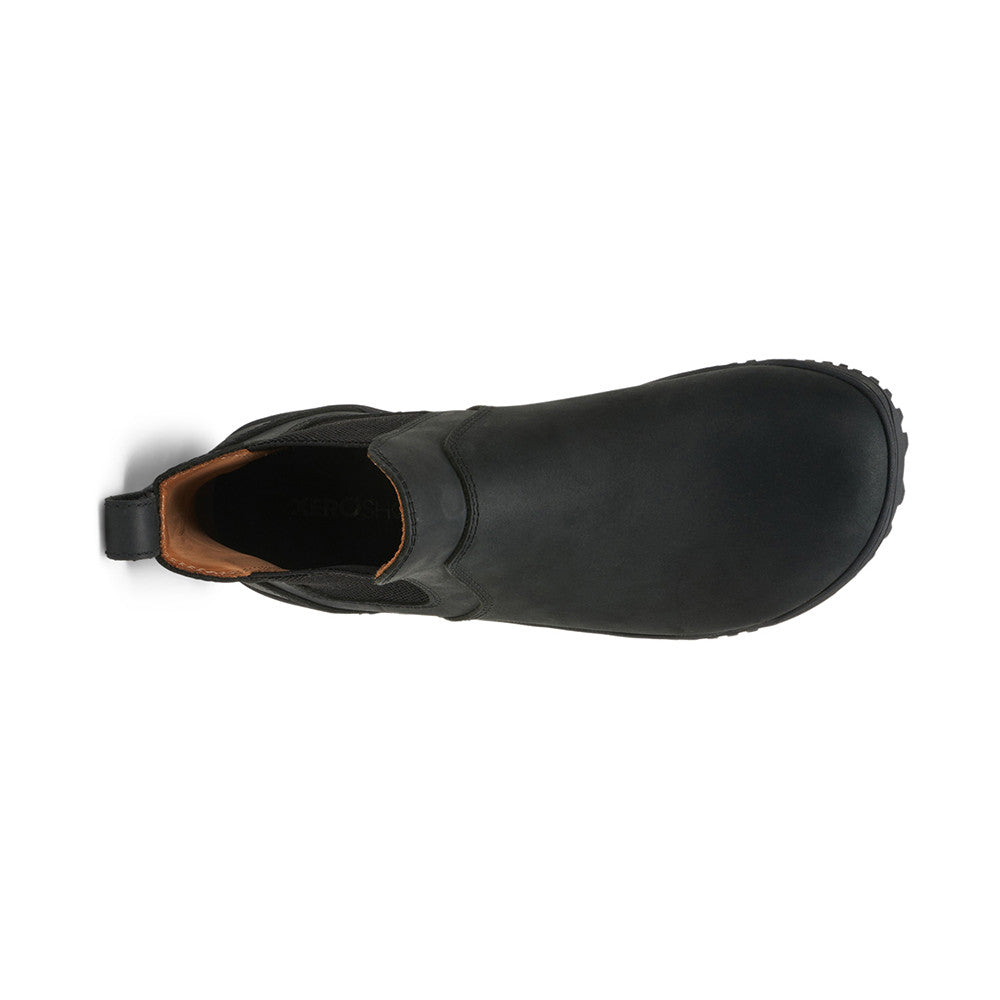 Barfußschuhe Xero Shoes Ridgeway Chelsea Damen-Stiefel in Schwarz aus Leder, Oberansicht, verfügbar in unserem Onlineshop für Barfußschuhe.