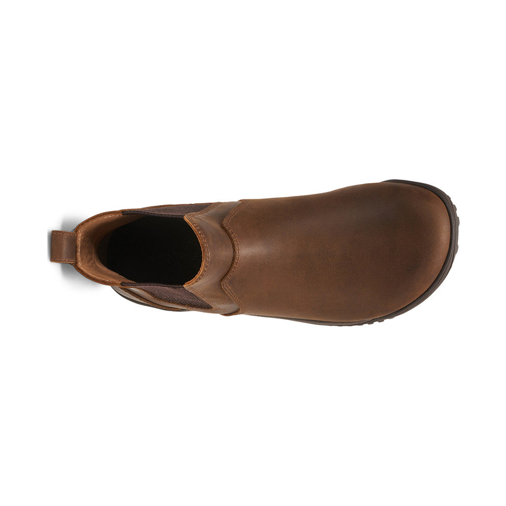 Barfußschuhe Xero Shoes Ridgeway Chelsea Damen-Stiefel in Braun aus Leder, Oberansicht, erhältlich in unserem Onlineshop für Barfußschuhe.