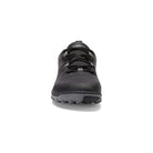 Frontansicht der Xero Shoes Scrambler Low Barfußschuhe in Schwarz für Herren als Wanderschuhe im Onlineshop für Barfußschuhe