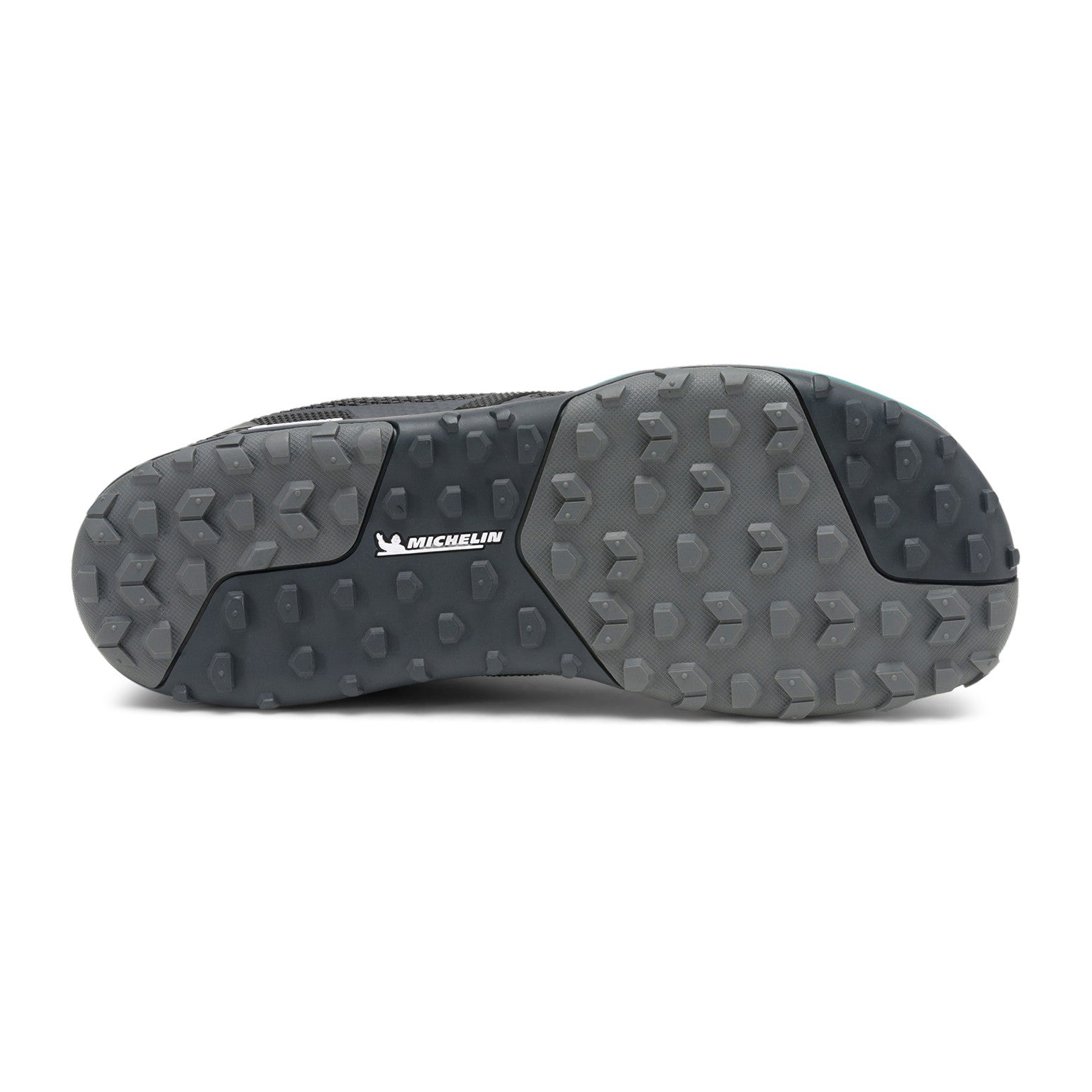 Sohlenansicht der Xero Shoes Scrambler Low Barfußschuhe in Black Shale für Herren als Wanderschuhe im Onlineshop für Barfußschuhe