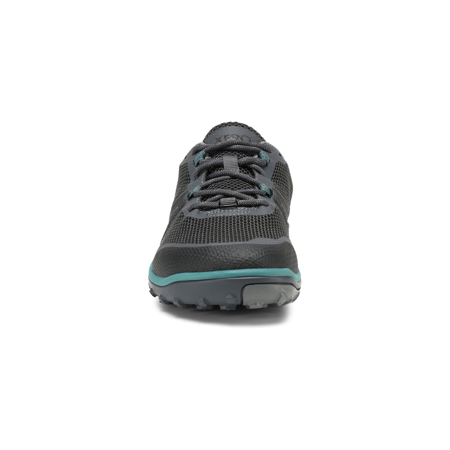 Frontansicht der Xero Shoes Scrambler Low Barfußschuhe in Black Shale für Herren als Wanderschuhe im Onlineshop für Barfußschuhe