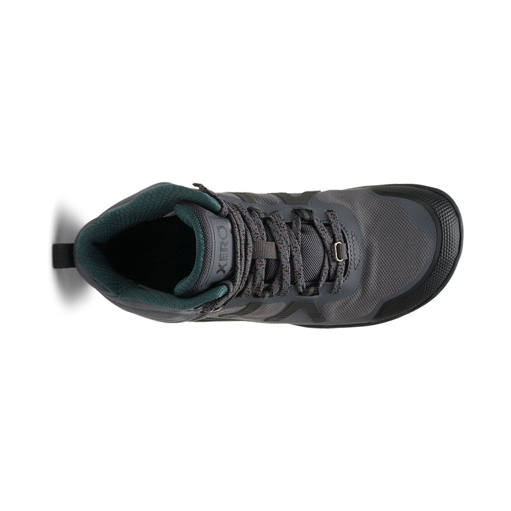 Xero Shoes Scrambler Mid II WP Barfußschuhe, wasserdichte Wanderschuhe für Damen, Top-Ansicht in Asphalt Sea Moss im Onlineshop für Barfußschuhe