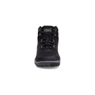 Xero Shoes Scrambler Mid Barfußschuhe, Wanderschuhe für Herren, Vorderansicht in Schwarz im Onlineshop für Barfußschuhe