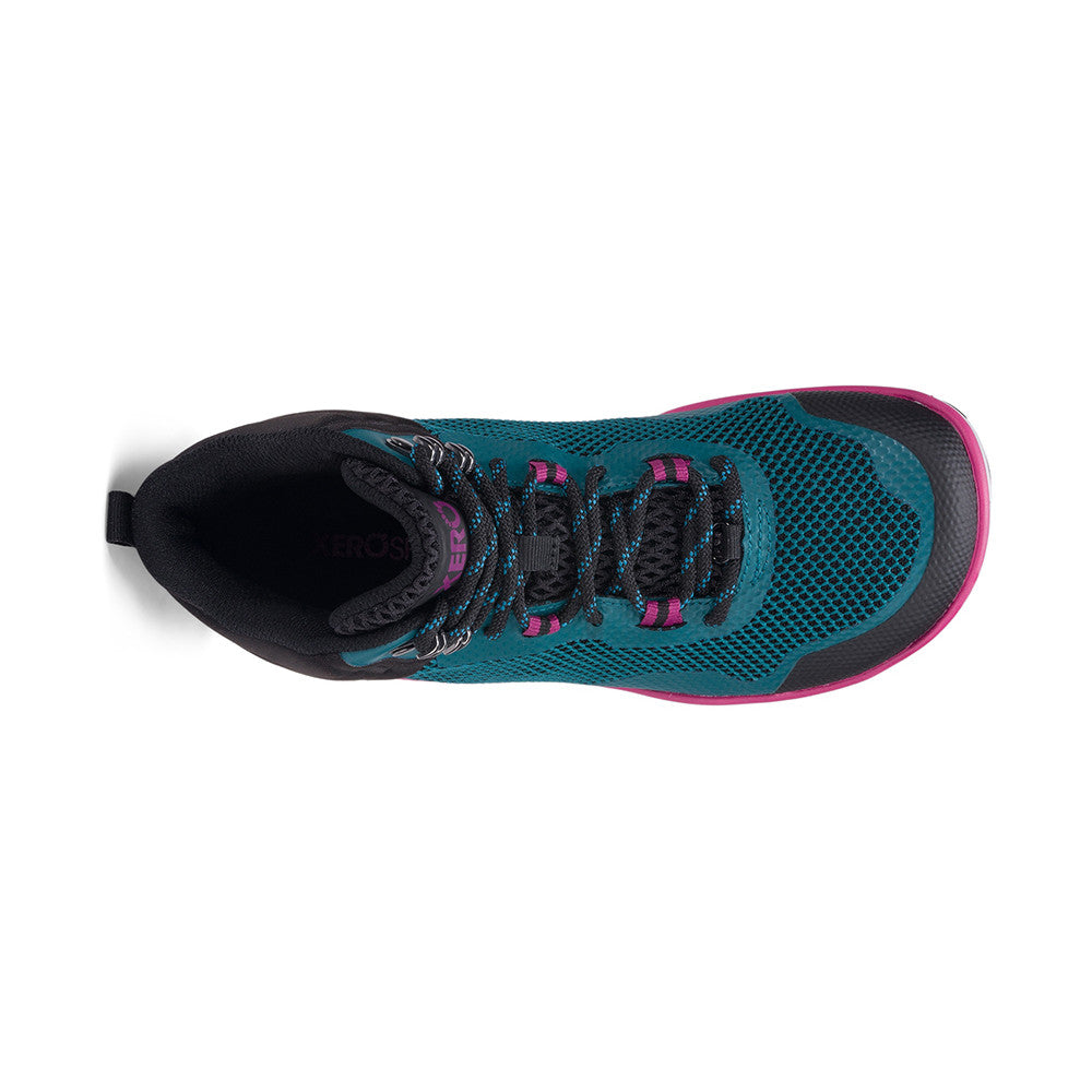 Xero Shoes Scrambler Mid Barfußschuhe, Wanderschuhe für Damen, Top-Ansicht in Deep Lake Fuchsia im Onlineshop für Barfußschuhe