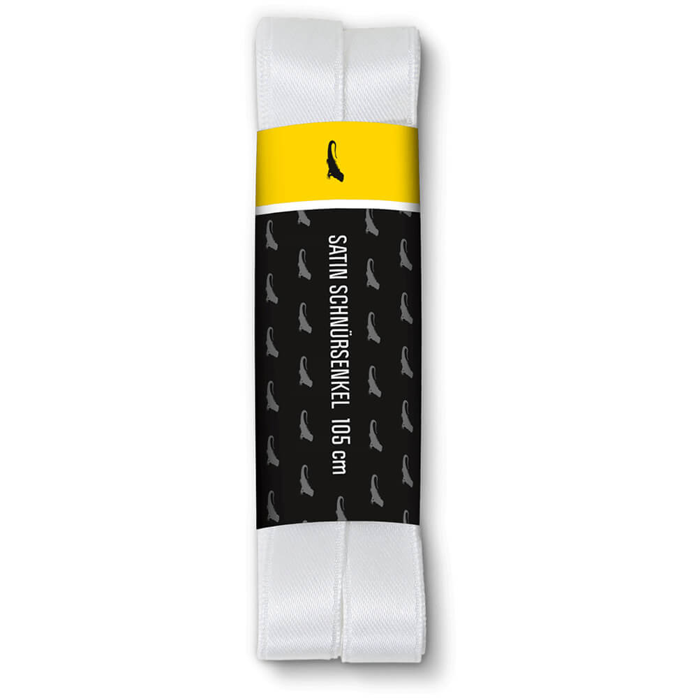 Weiße Satinschnürsenkel von Leguano als Zubehör für Barfußschuhe im Onlineshop für Barfußschuhe