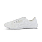 Leguano Amalfi Bianco Barfußschuhe, linke Seitenansicht im Onlineshop für Barfußschuhe. Diese stilvollen und bequemen Schuhe sind ideal für Hochzeiten und festliche Anlässe, da sie die natürliche Fußbewegung unterstützen und gleichzeitig elegant wirken.