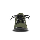 Leguano Beat Barfußschuhe Sneaker in Olive Green, Vorderansicht. Stilvoll und bequem, ideal für den Alltag. Erhältlich im Onlineshop für Barfußschuhe.