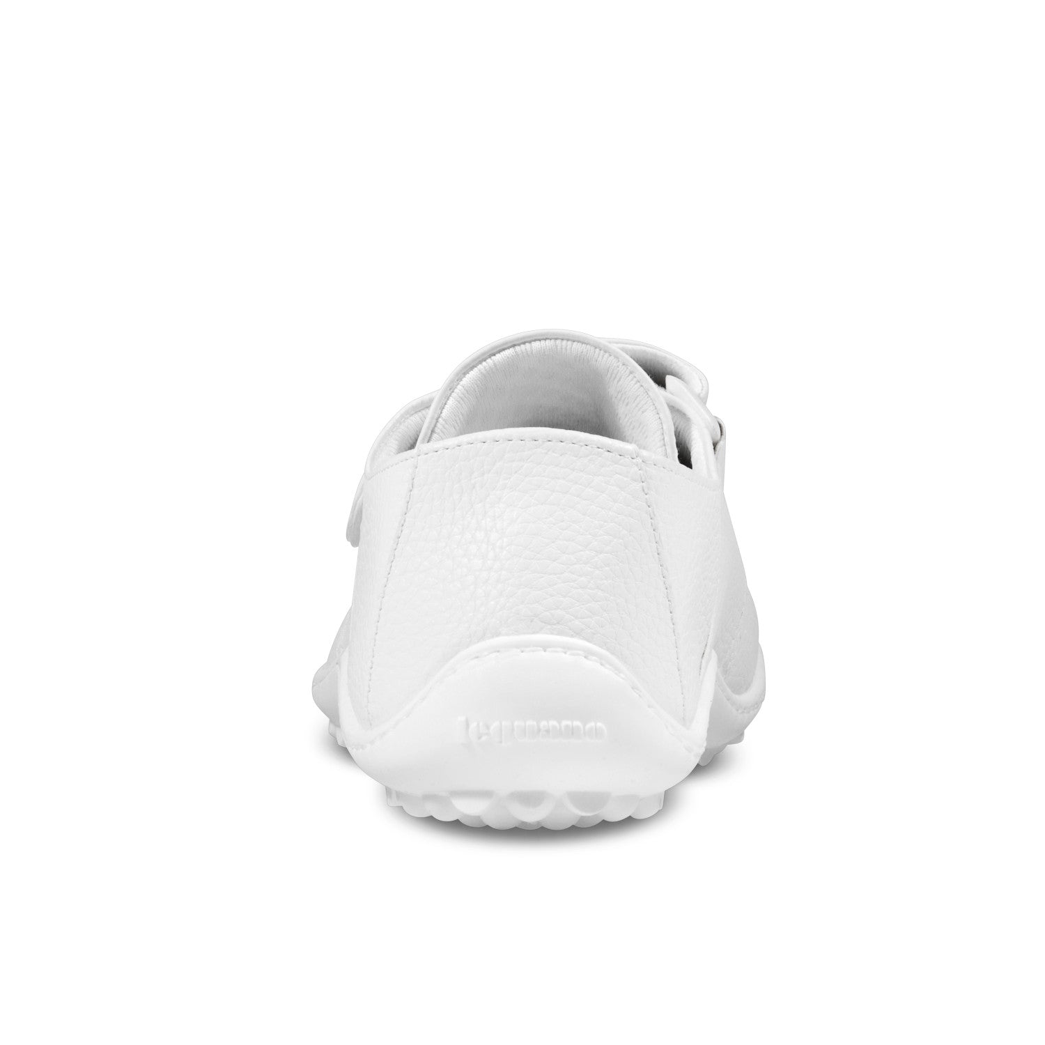 Leguano Care Barfußschuhe in Weiß, Rückansicht, ideal für Pflegeberufe, Ärzte, Apotheken und Krankenhäuser. Jetzt im Onlineshop für Barfußschuhe erhältlich.
