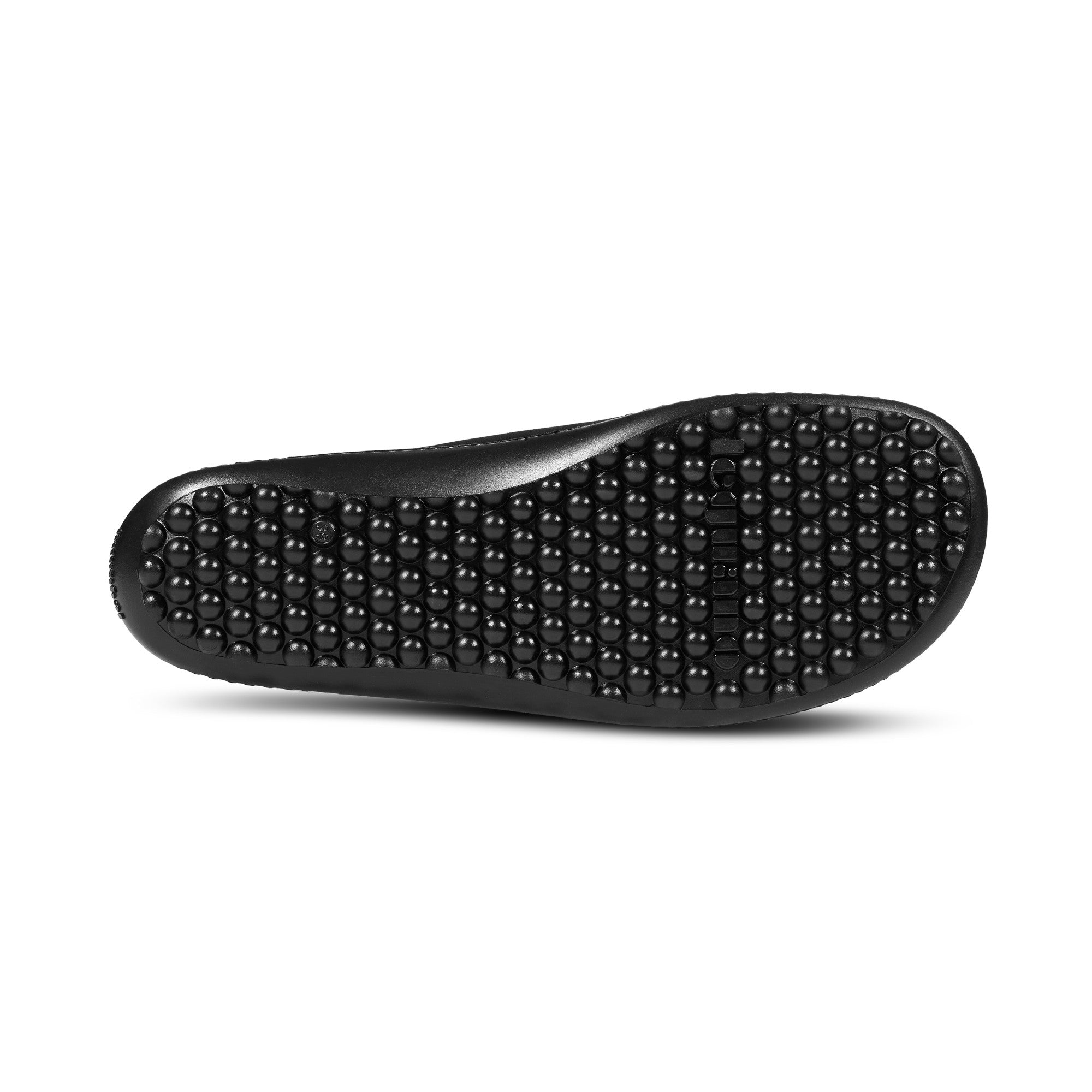 Sohlenansicht der schwarzen Leguano Dean Barfußschuhe aus Leder, elegante Herrenschuhe im Onlineshop für Barfußschuhe