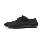 Linke Seitenansicht der schwarzen Leguano Dean Barfußschuhe aus Leder, elegante Herrenschuhe im Onlineshop für Barfußschuhe
