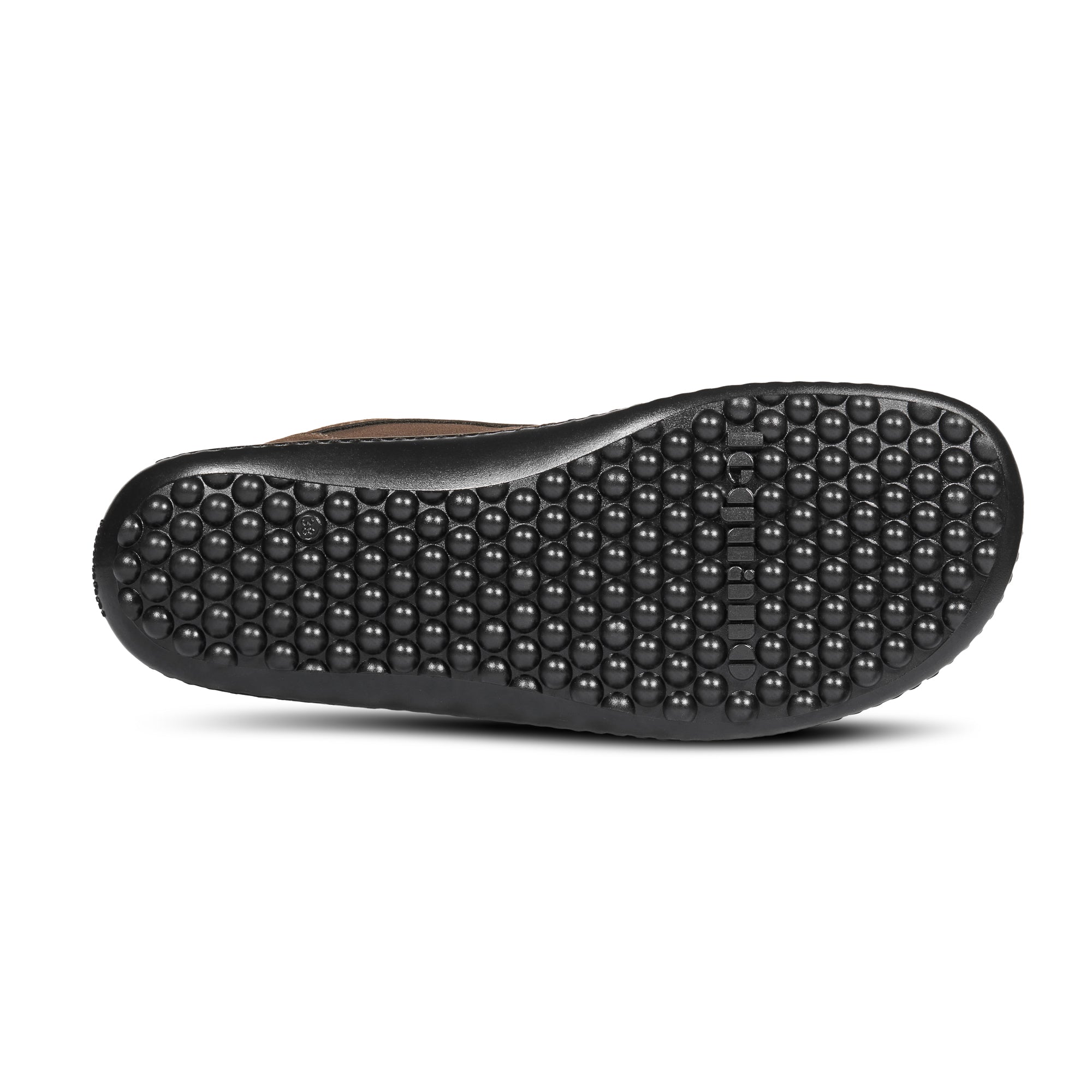 Leguano Icebare Brown Warme Barfußschuhe – Unteransicht. Die rutschfeste Sohle sorgt für sicheren Halt, während das atmungsaktive Material für ein angenehmes Fußklima sorgt. Diese Winterschuhe kombinieren Funktionalität und Stil perfekt. Jetzt im Onlineshop für Barfußschuhe erhältlich.