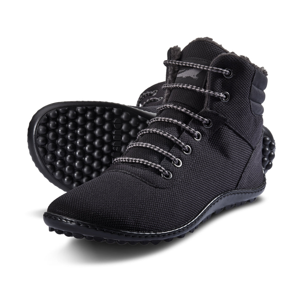 Leguano Kosmo schwarze Barfuß-Winterschuhe, warme und flexible Winterstiefel für optimalen Komfort bei kaltem Wetter. Jetzt erhältlich im Onlineshop für Barfußschuhe