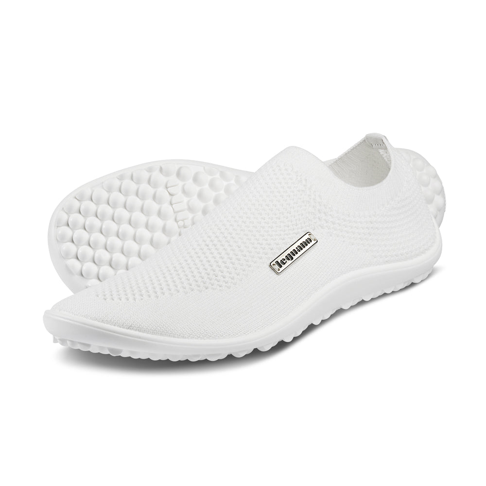 Leguano Scio Barfußslipper in Weiß, ideal für minimalistisches und bequemes Gehen. Jetzt erhältlich im Onlineshop für Barfußschuhe.