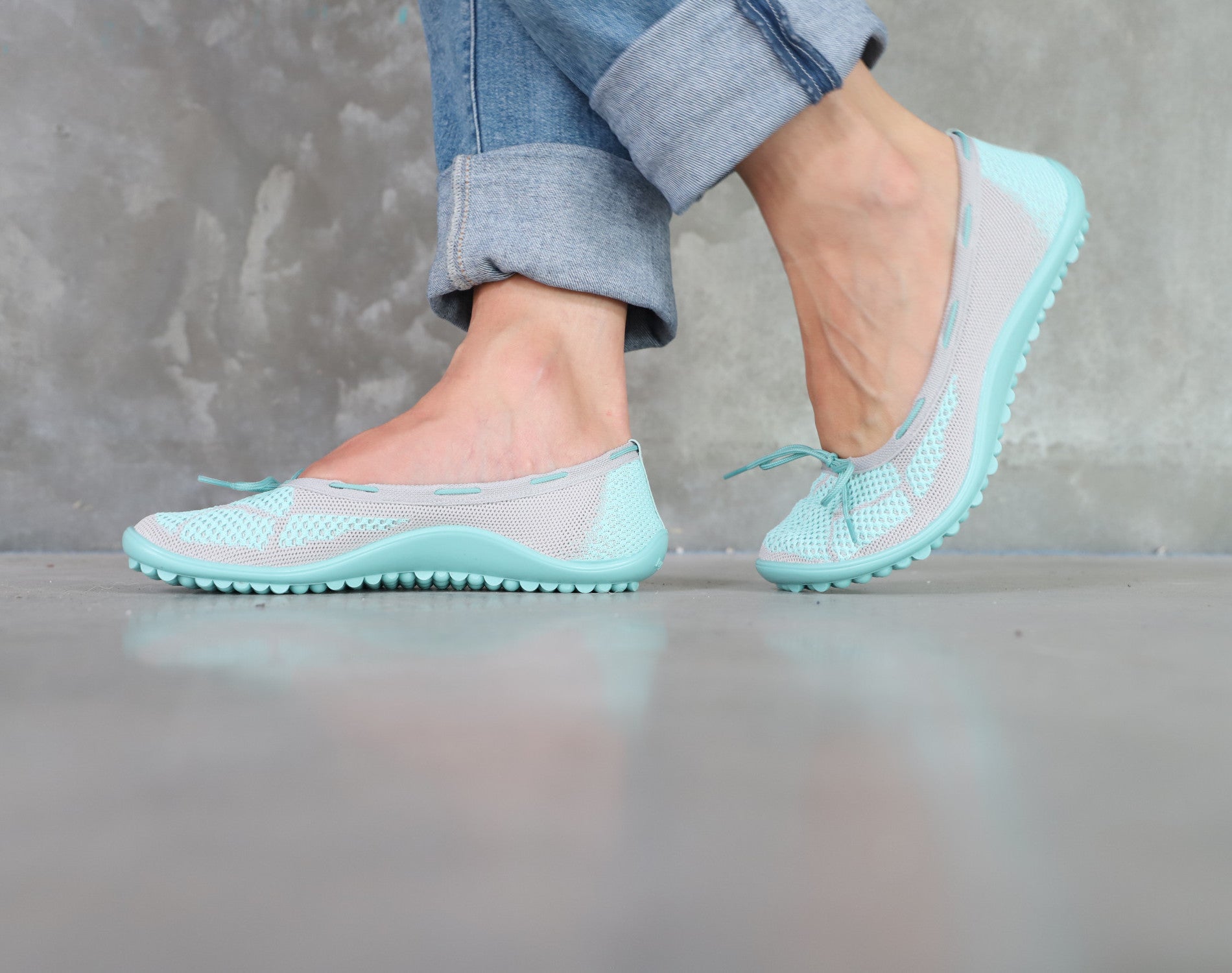 Barfußschuhe Leguano Style Peppermint, getragen, leichte und bequeme Schuhe für Damen, ideal für natürlichen Komfort, erhältlich in unserem Onlineshop für Barfußschuhe.